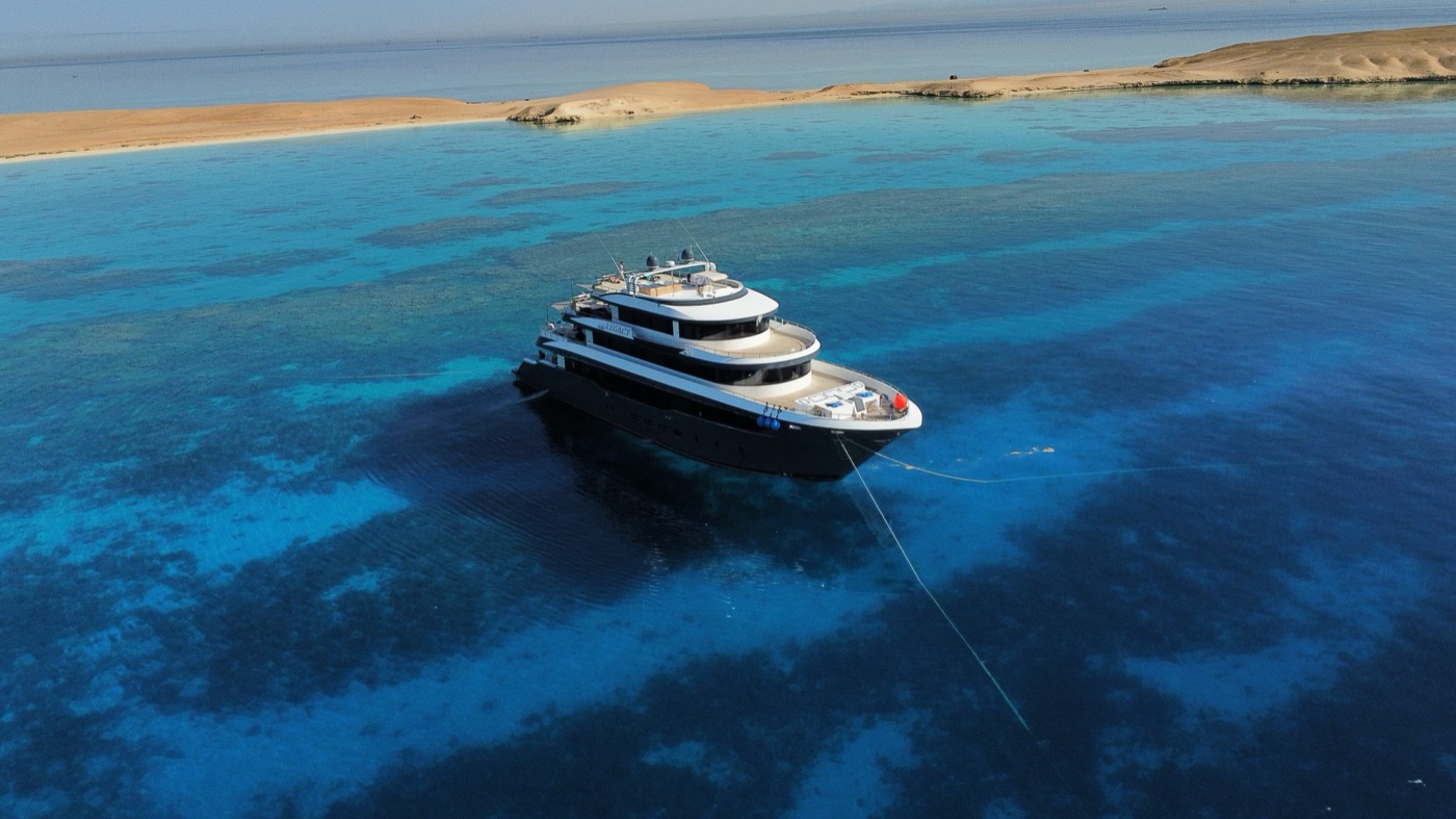 Legacy Liveaboard moored on the Red Sea